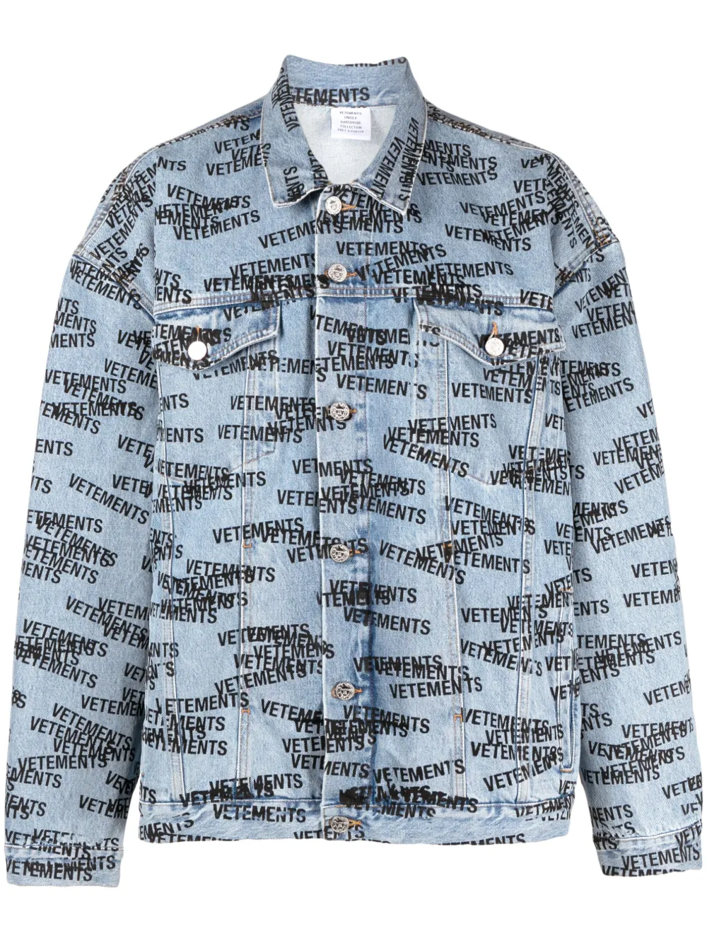 

Джинсовая куртка с логотипом VETEMENTS, синий