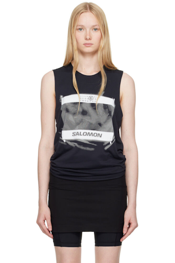 

Черный спортивный топ Salomon Edition с абстрактным принтом MM6 Maison Margiela
