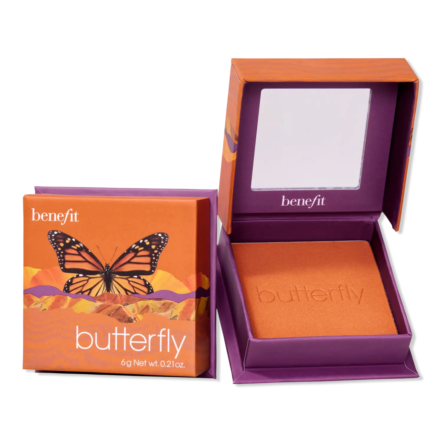 

Шелковисто-мягкие пудровые румяна Benefit Cosmetics, Butterfly (golden orange)
