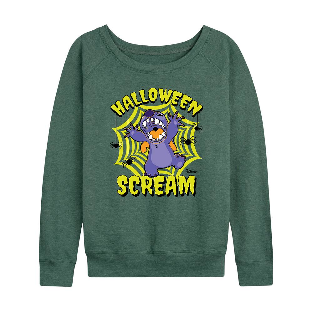 

Женский легкий свитшот из френч терри Disney's Lilo & Stitch Halloween Scream, цвет Heather Green