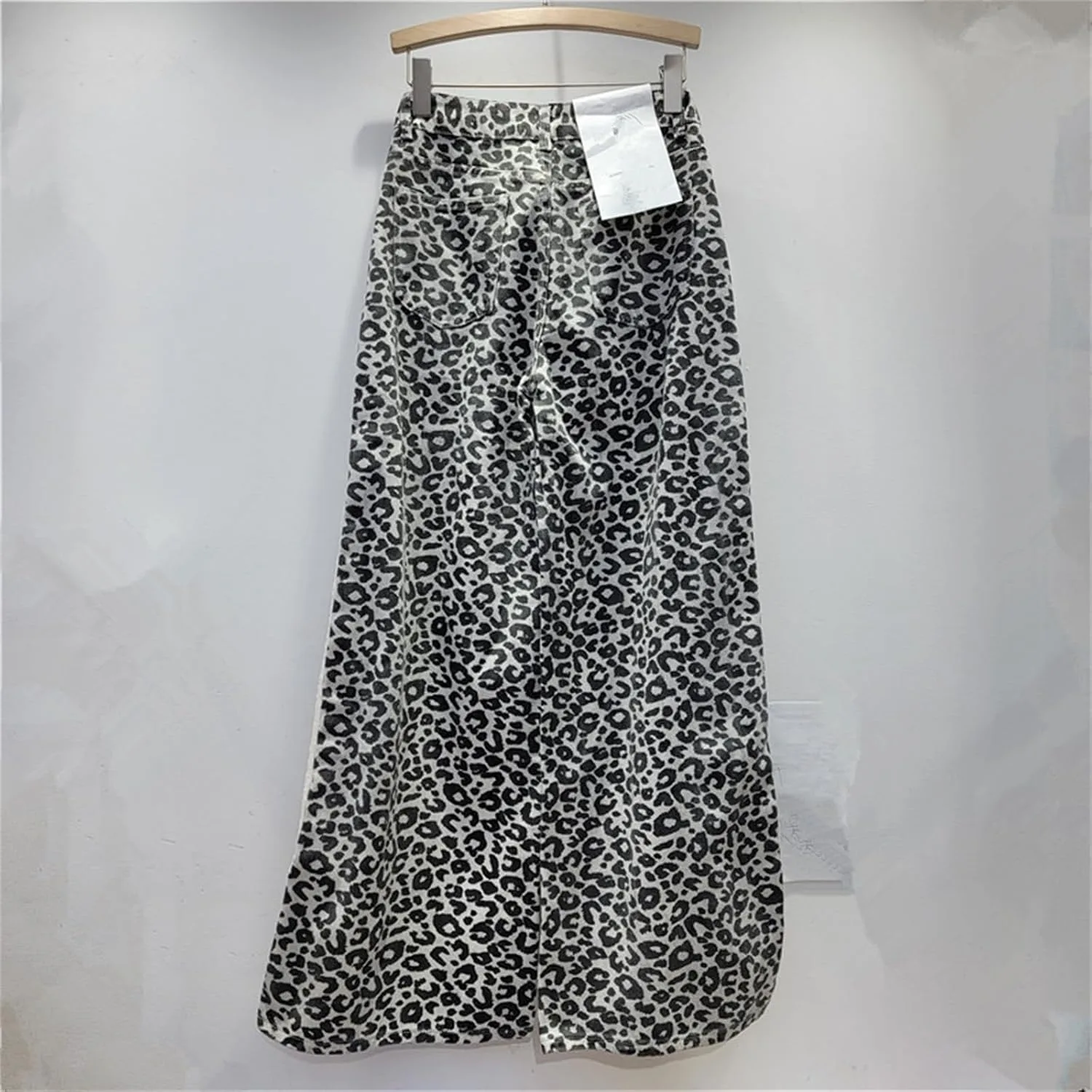 Джинсы Leopard Loose Wide Leg для женщин Y2K в стиле винтаж с леопардовым принтом и карманами — фото 4