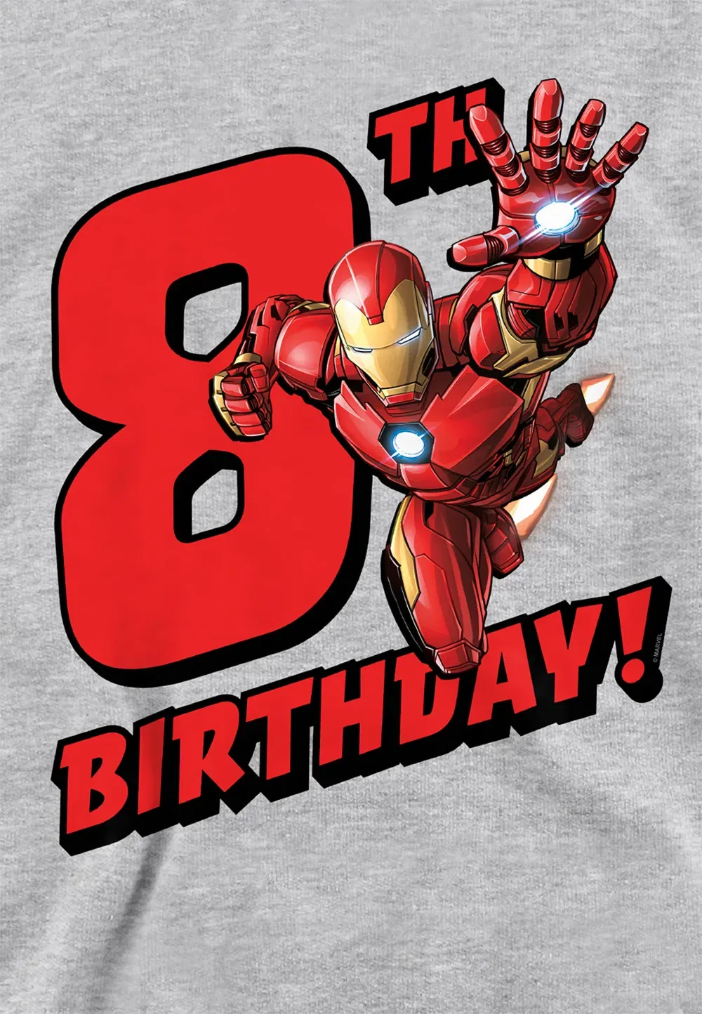 Детский худи Marvel Iron Man Birthday 8, серый — фото 2