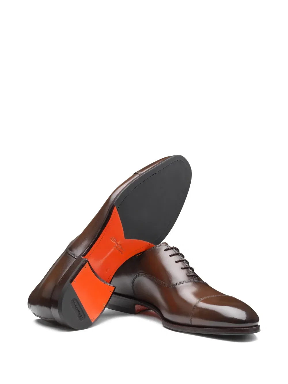 Кожаные оксфордские туфли Santoni, коричневый — фото 3
