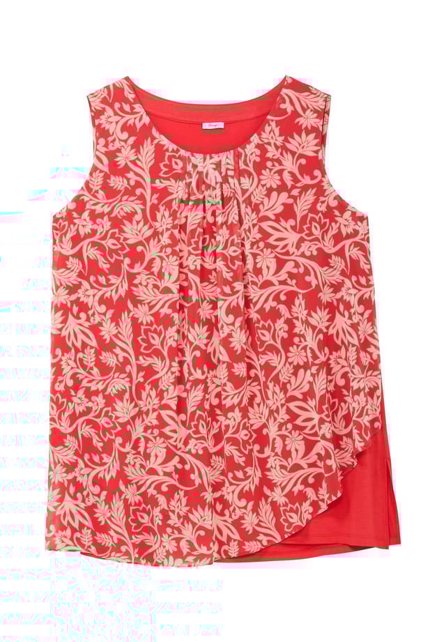 

Двухслойная блузка сверху с шифоном Sheego, цвет hummer gemustert