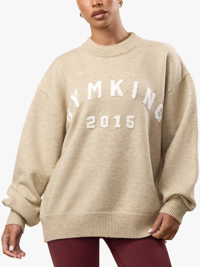 

Оверсайз вязаный свитшот Gym King, Beige Marl