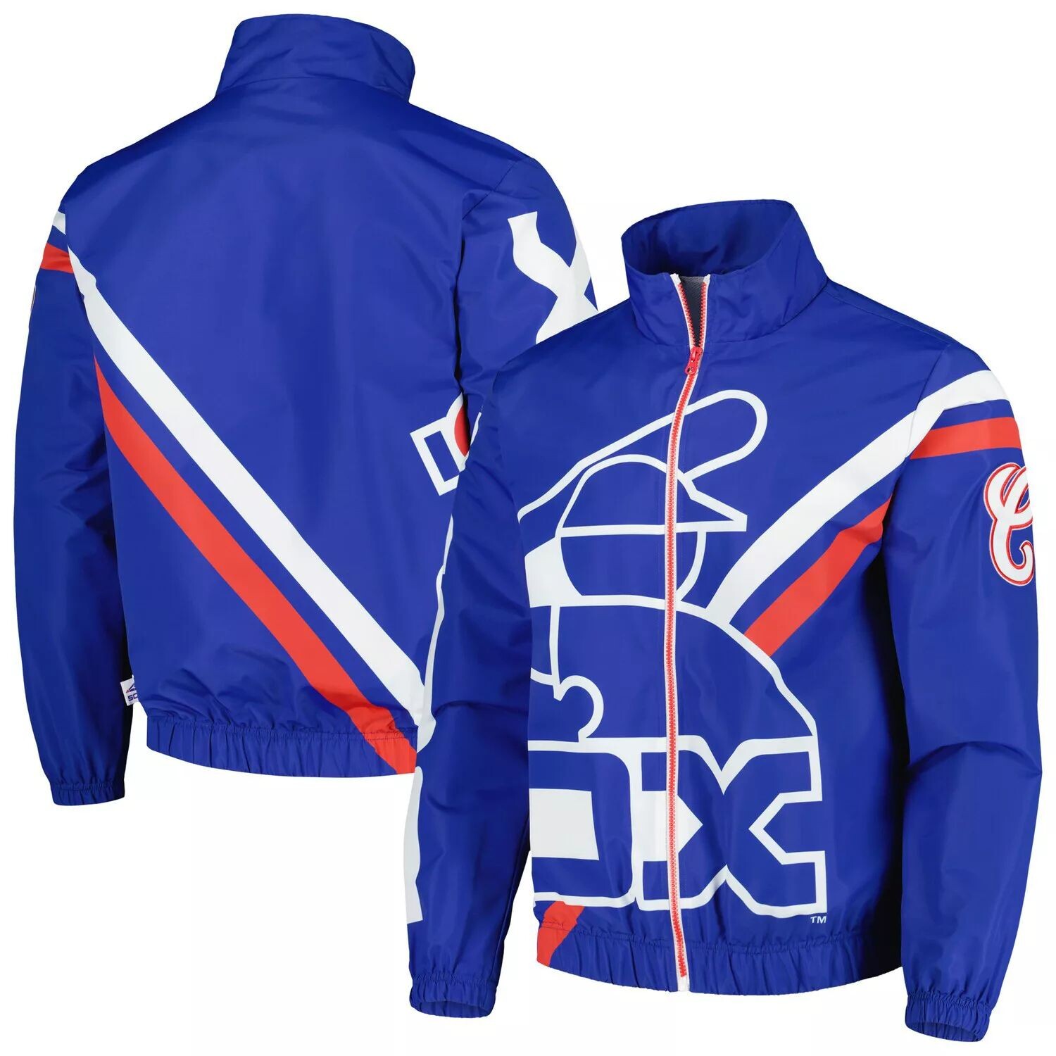

Мужская утепленная куртка с молнией во всю длину и логотипом Mitchell & Ness Royal Chicago White Sox