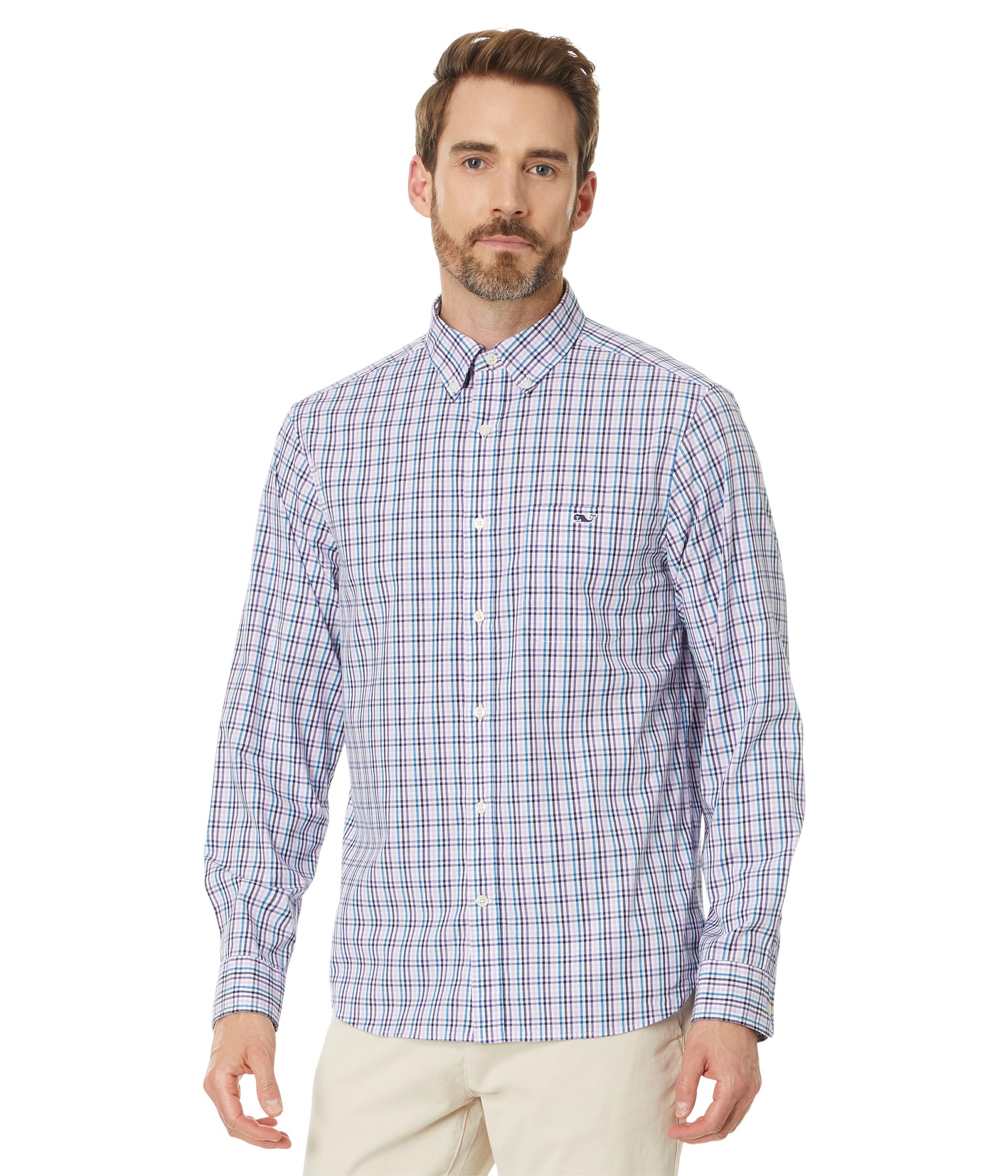 

Рубашка Vineyard Vines Tattersall Poplin Shirt, Sea Grape Plaid