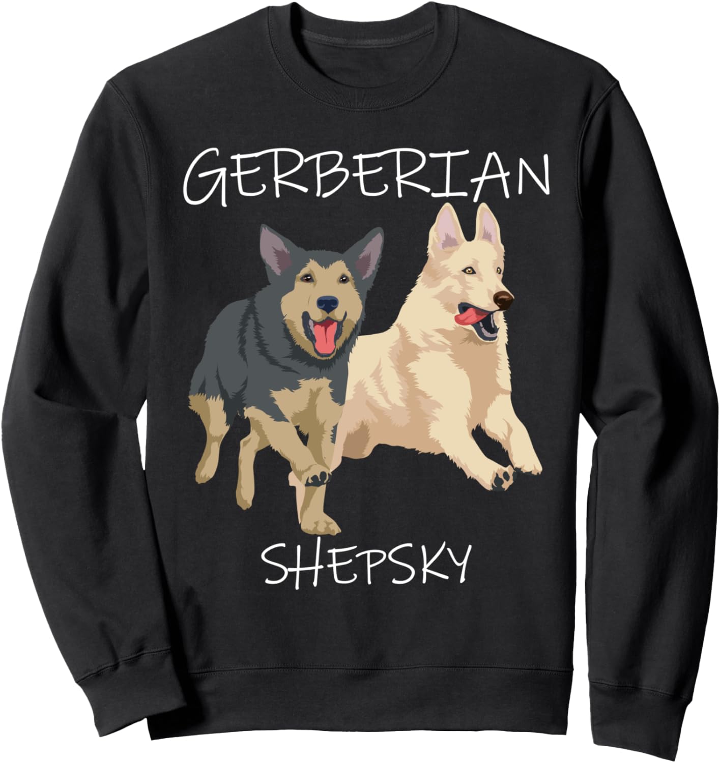 

Подарок: толстовка с изображением сибирской хаски и немецкой овчарки Gerbera Shepsky Gift, черный