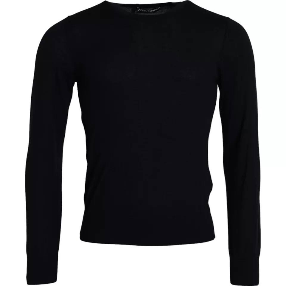 

Черный кашемировый свитер с круглым вырезом Dolce & Gabbana