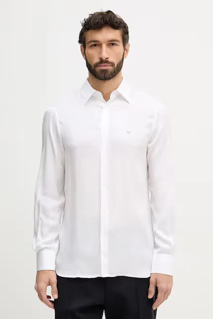 Рубашка из вискозы Emporio Armani, белый