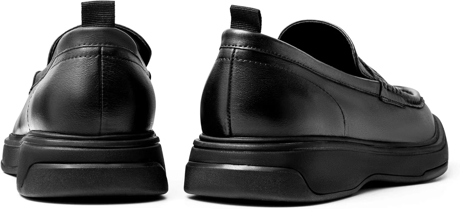 Мужские кожаные классические лоферы без шнурков Temeshu, Black — фото 3