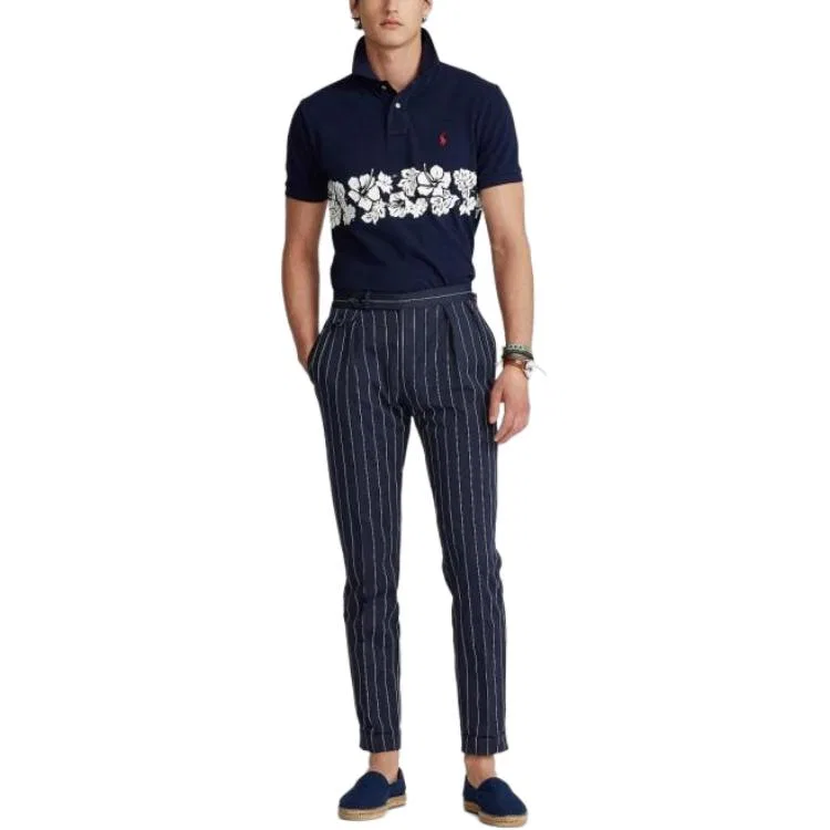 Поло Polo Ralph Lauren Custom Slim Fit мужское, Marine Blue — фото 3