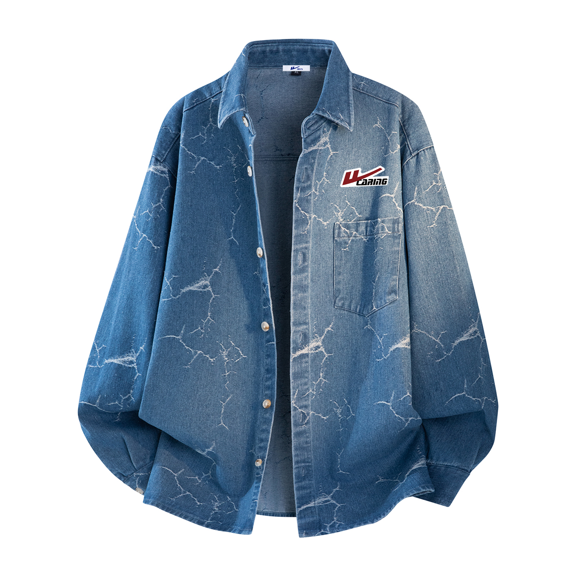 

WARRIOR Футболка Unisex Blue DIY Badge Lapel Moderate Others