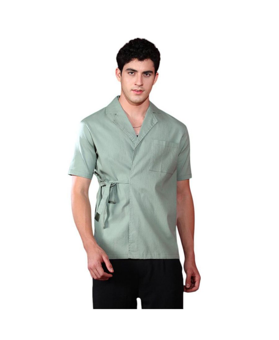 

Мужская корейская рубашка-накидка цвета шалфея Campus Sutra, Green