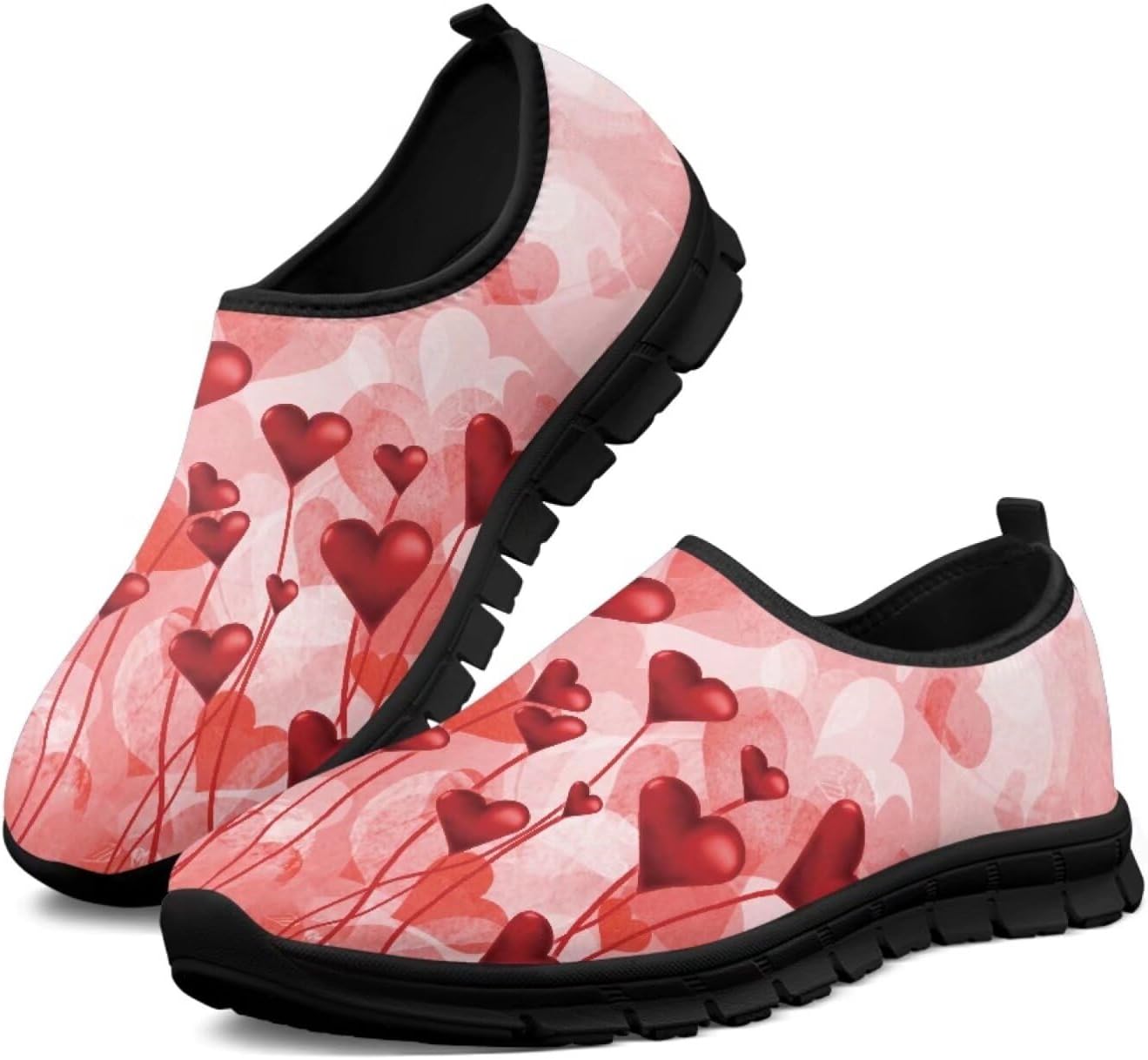 

Мокасины с узором в виде сердечек, розовые, слипоны для мужчин и женщин, повседневная обувь, кроссовки для бега, противоскользящая модная обувь Hsaiyjsp