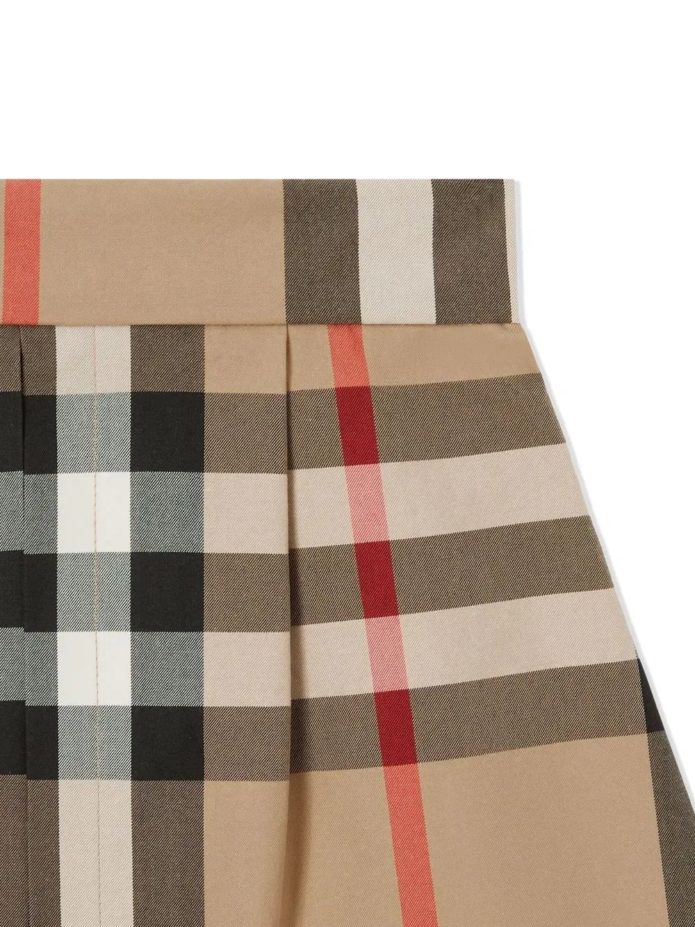 Винтажная клетчатая плиссированная юбка Burberry Kids, нейтральный — фото 4