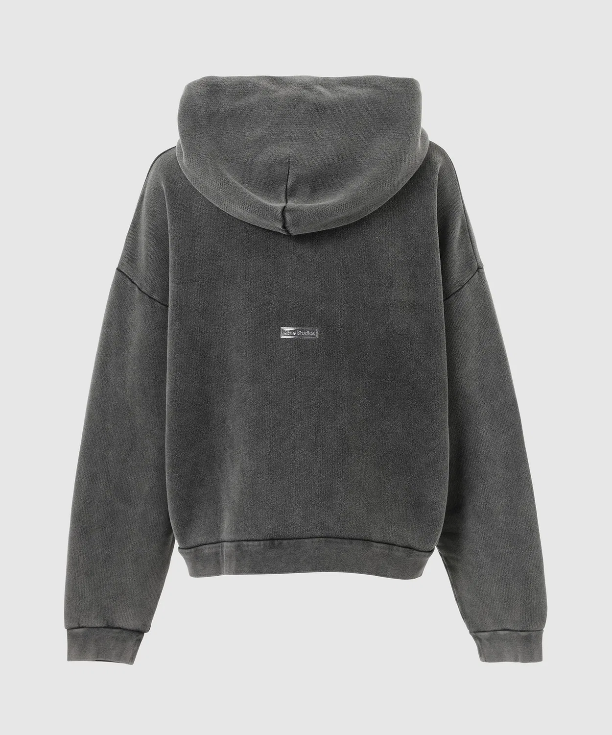 Худи Acne Studios из окрашенного хлопка, чёрный — фото 2