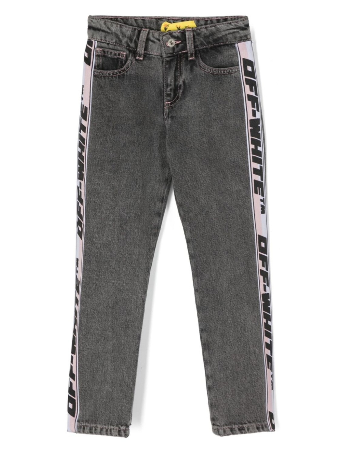 

Off-White Kids прямые джинсы с логотипом, серый