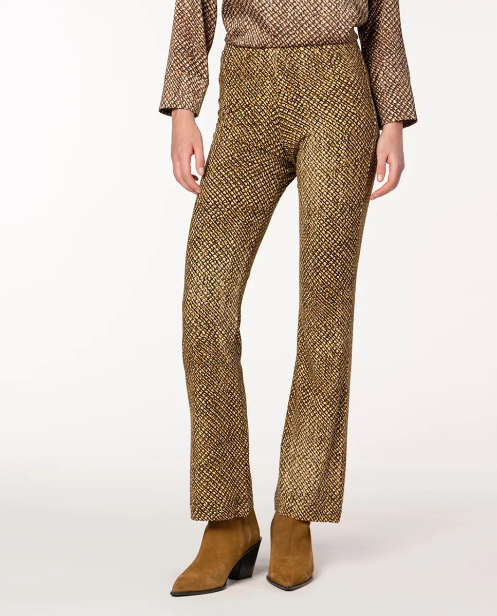 

Брюки с принтом из трикотажного полотна Naulover, коричневый