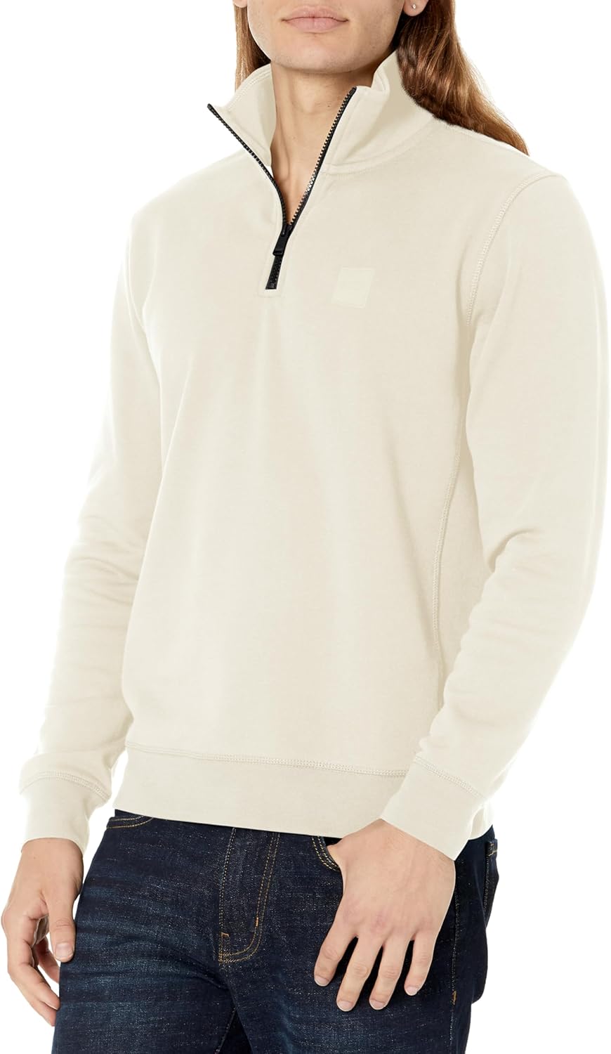 

Толстовка BOSS Patch Logo French Terry Quarter Zip Cotton Sweatshirt, Light Sandstone, Бежевый, Толстовка BOSS Patch Logo French Terry Quarter Zip Cotton Sweatshirt, Light Sandstone