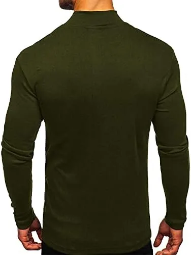 Мужской майка-поло с длинными рукавами Basic Designed Fit легкая футболка осень Stretch Slim Sweatershirt — фото 3
