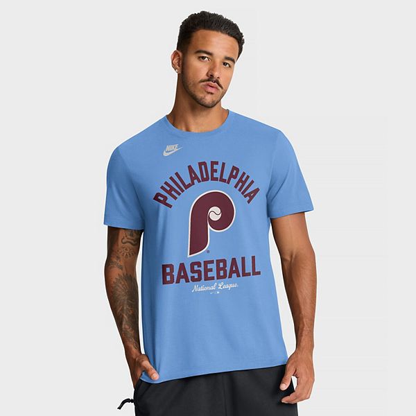 Мужская светло-голубая футболка philadelphia phillies cooperstown collection Nike — фото 2