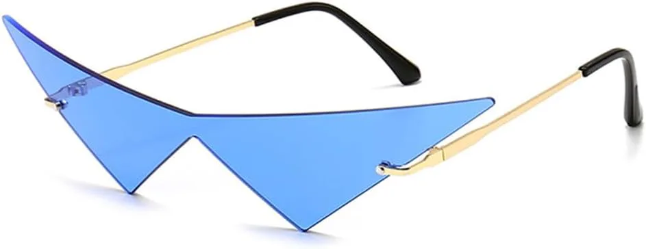 

Большие треугольные цельные женские солнцезащитные очки в винтажном стиле без оправы с прозрачными линзами Ocean, мужские солнцезащитные очки «кошачий глаз» HDUBFY, 1