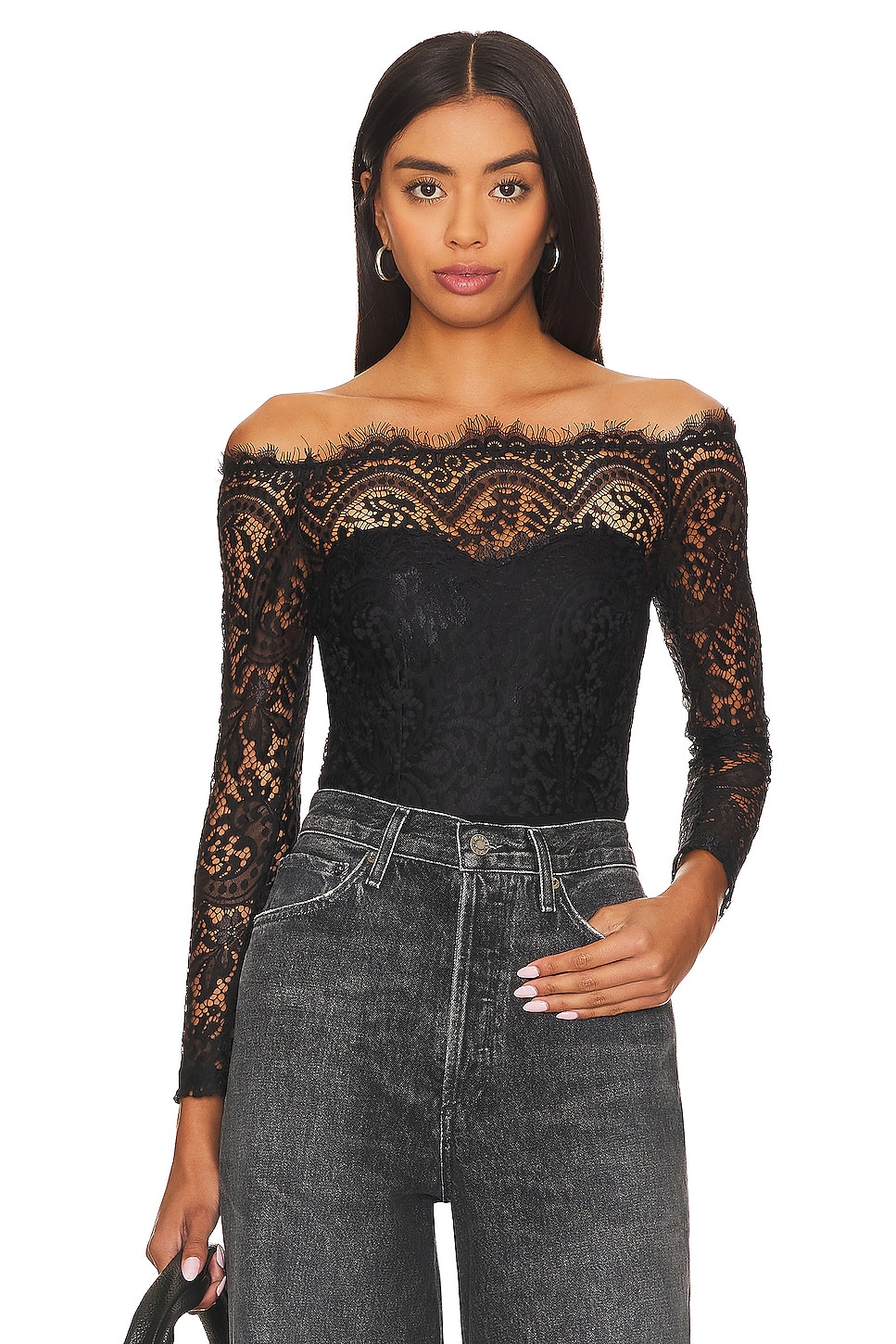

Rivka боди с открытыми плечами Superdown, black
