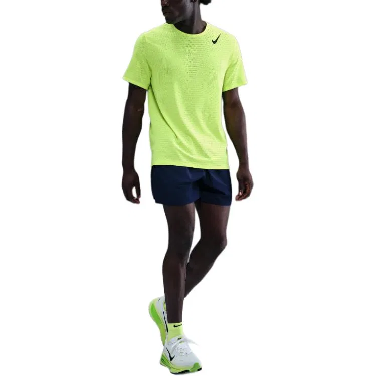 Футболка беговая Nike AeroSwift Neon Yellow/Black — фото 3
