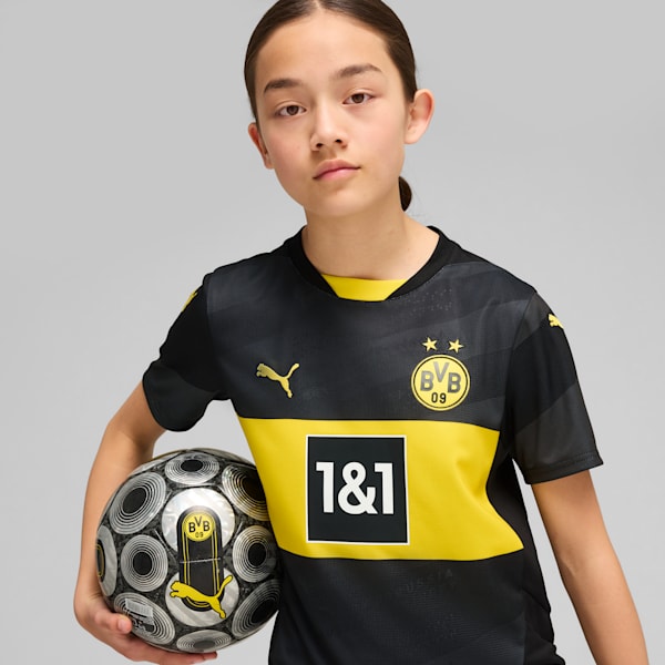 Футболка для больших детей Borussia Dortmund 24/25 Replica Away Puma, черный — фото 2
