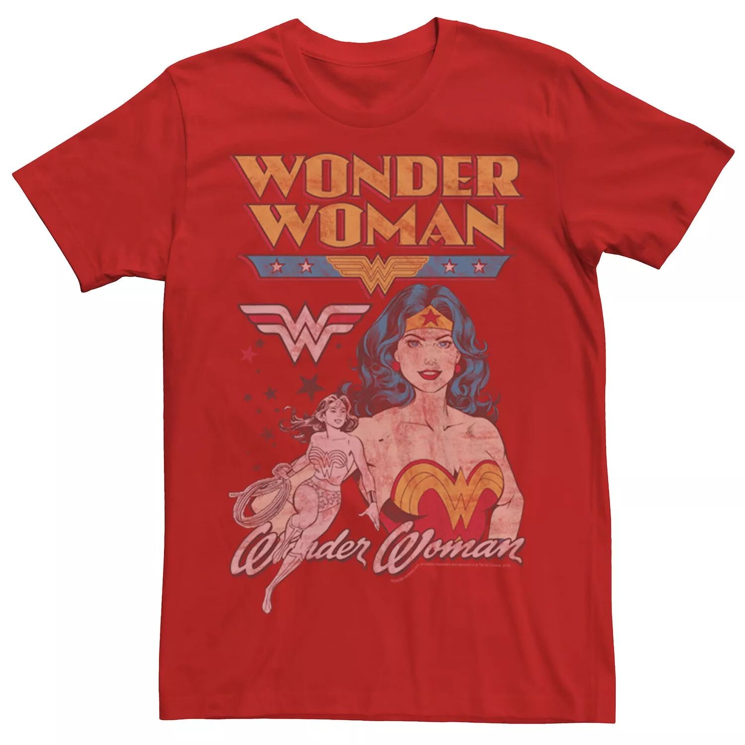 

Мужская винтажная футболка Wonder Woman DC Comics, красный