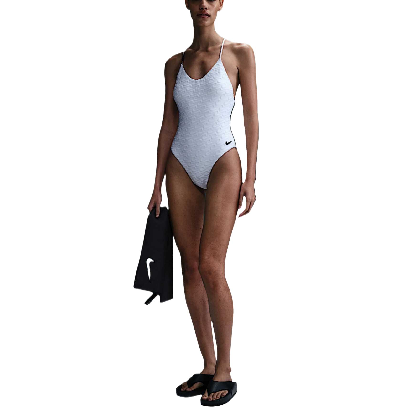 Nike Купальник Swoosh Swim Link цельный женский белый — фото 3