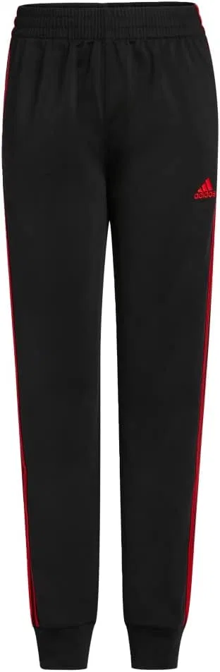 Детские спортивные брюки Adidas из трикотажа с эластичным поясом, Black With Scarlet