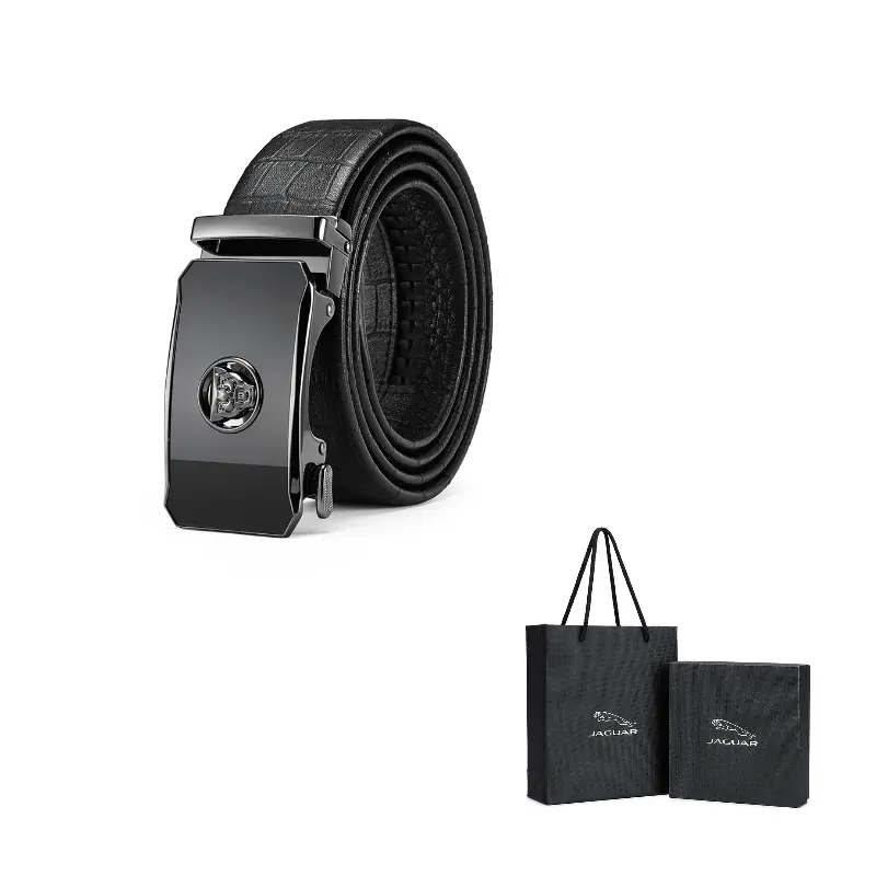 

JAGUAR Мужской кожаный ремень из коровьей кожи шириной 3,5 см, Black