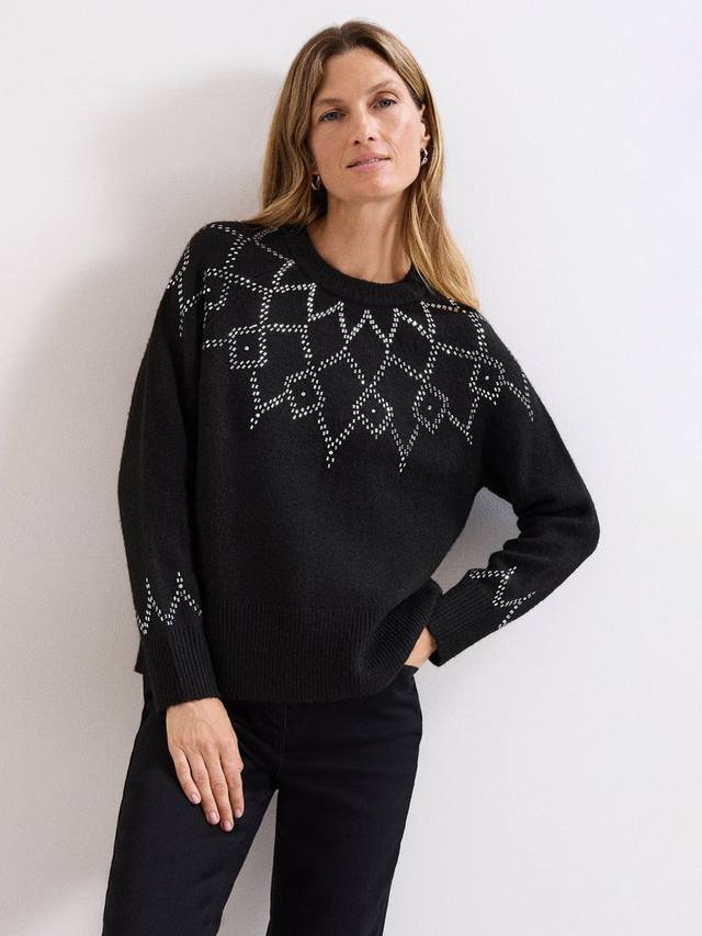 

Свитер Abigail с пайетками в стиле Fair Isle Phase Eight, Black