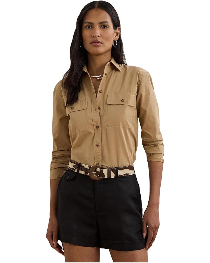 

Рубашка Lauren Ralph Lauren Relaxed Fit Featherweight Cotton Shirt, цвет Birch Tan