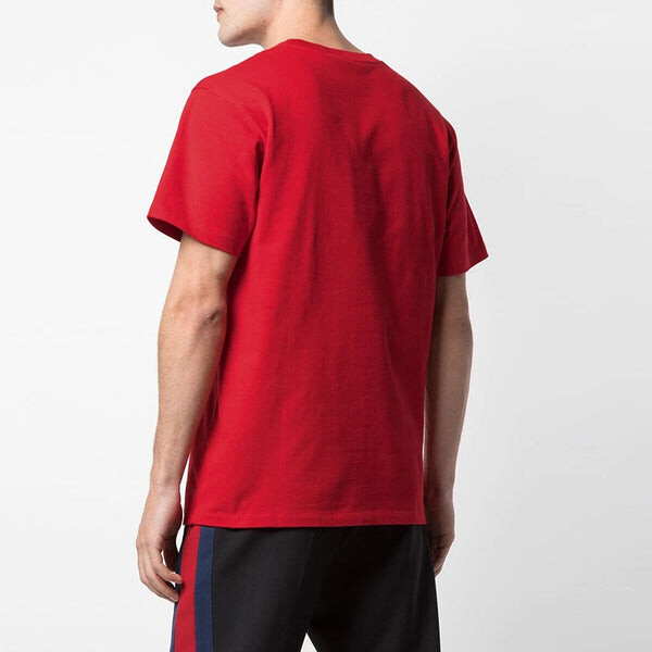 Футболка band embroidered large logo short sleeve red Gucci, красный — фото 4