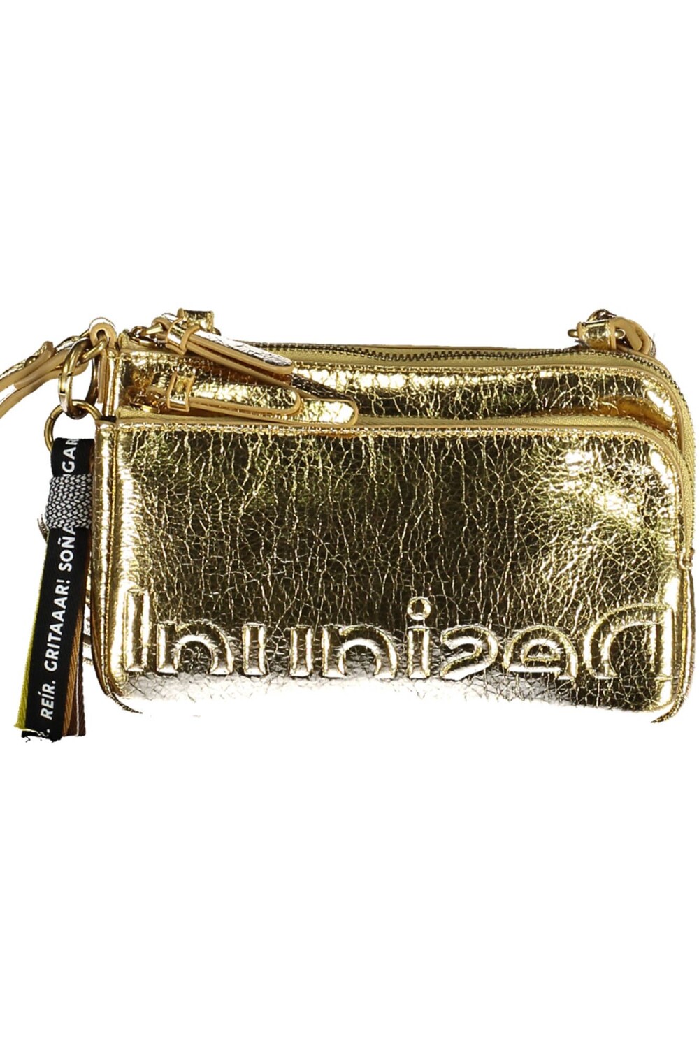 

Женская сумка из полиуретана золотая Desigual, золото