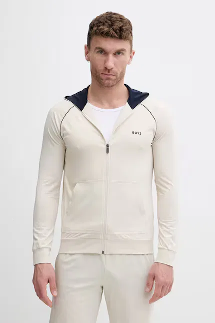 Бежевая толстовка с капюшоном Mix&Match Jacket H BOSS