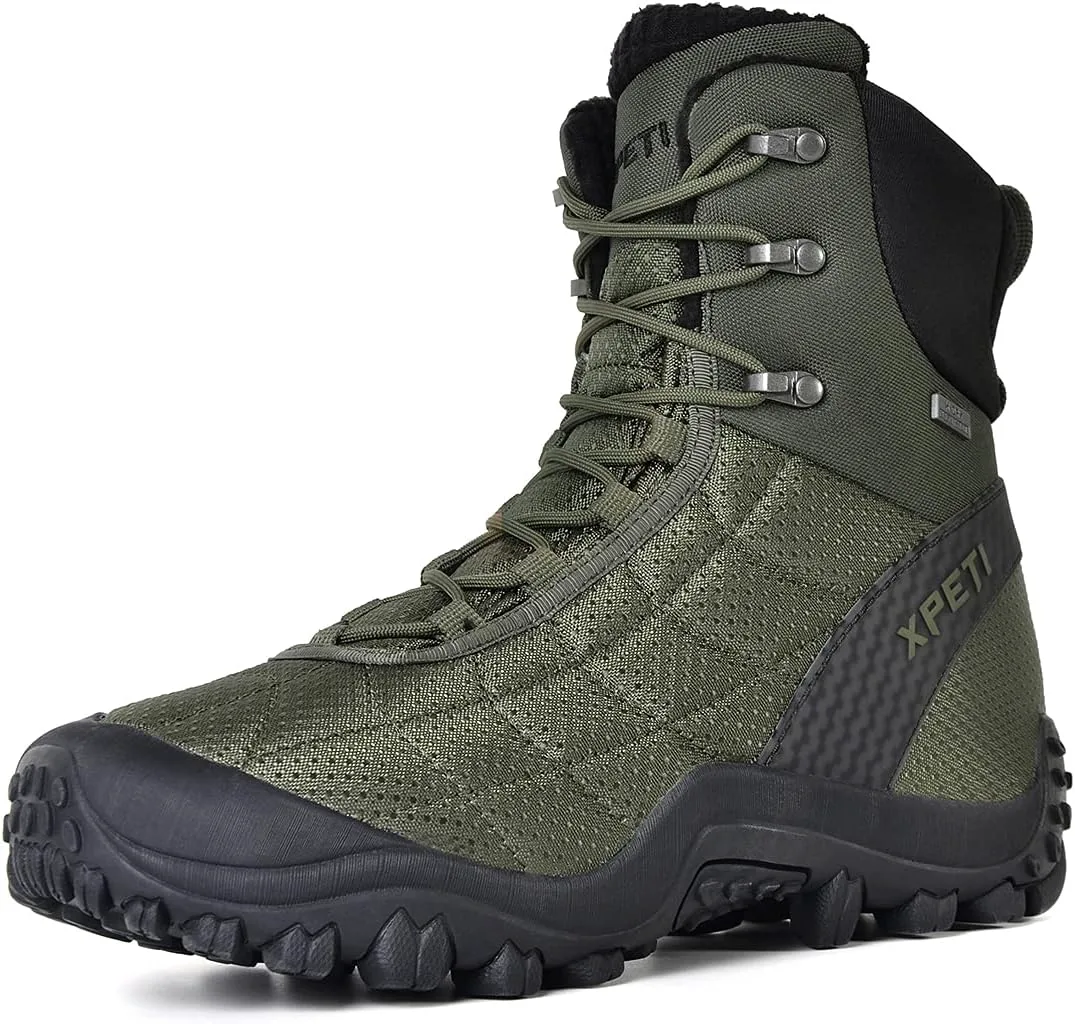 

Мужские зимние походные ботинки XPETI Crest Thermo с высоким берцем, водонепроницаемые и утепленные, оливковый