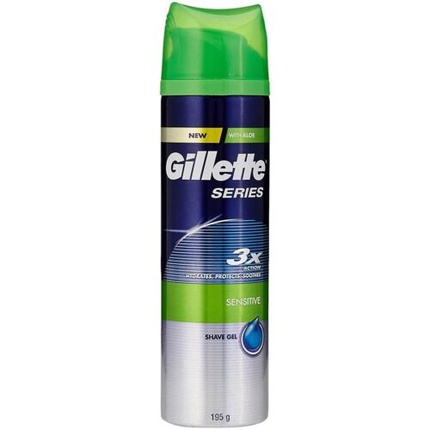 

Гель для бритья Sensitive тройного действия с алоэ вера 195 г, Gillette