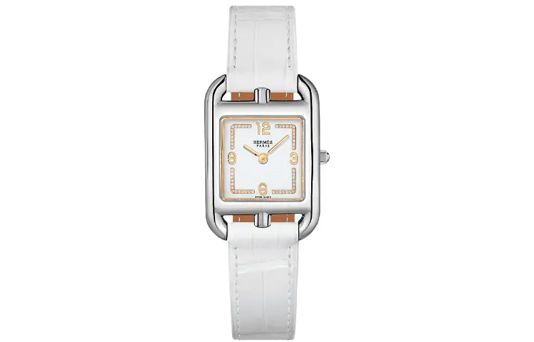 

HERMES Часы Cape Cod Wrist Watch Quartz Movement Genuine Leather Strap White Dial Women's Watch, White Dial