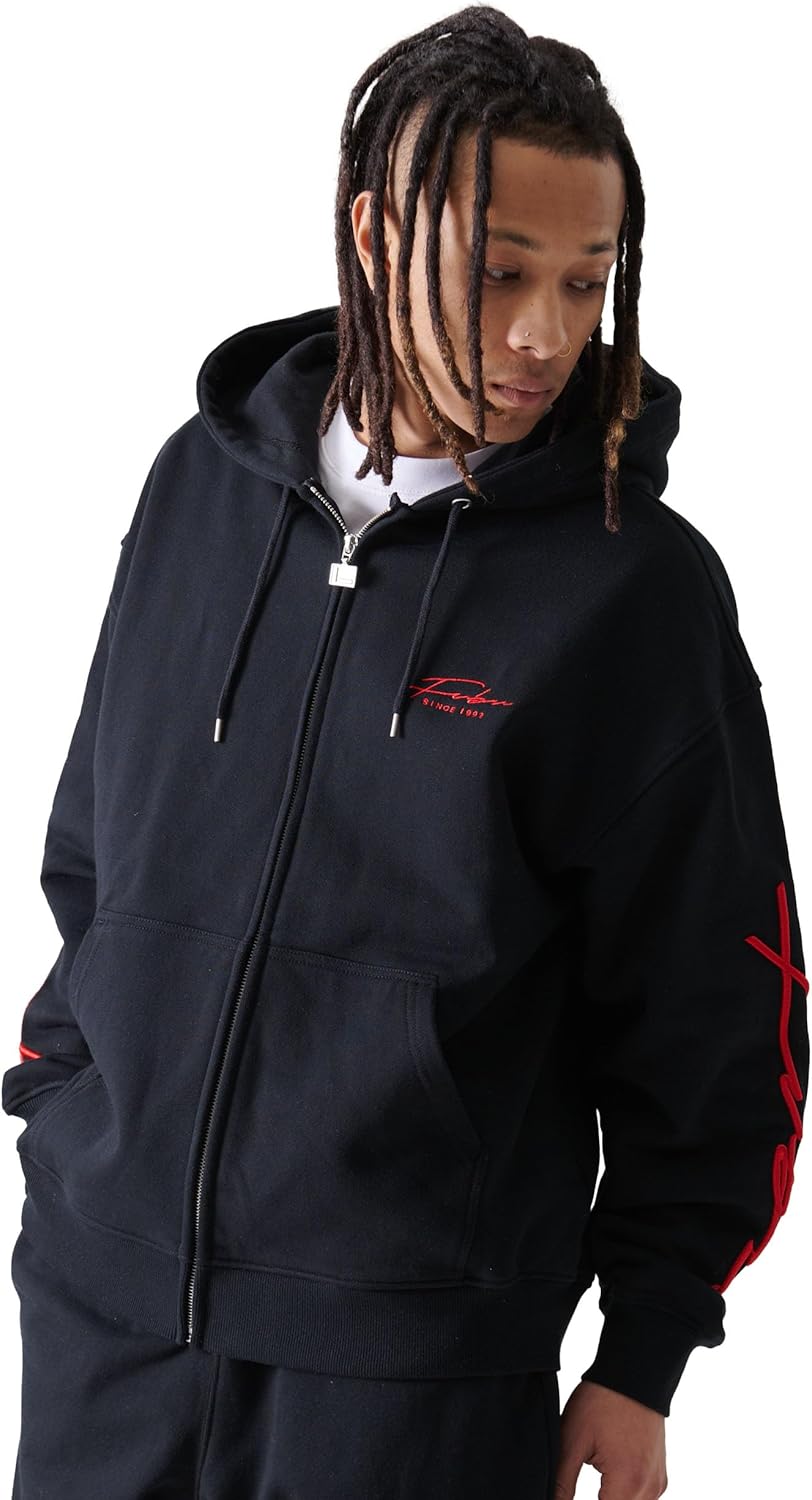 

Толстовка с капюшоном FUBU, на молнии, с длинным рукавом, унисекс, в стиле хип-хоп, американский повседневный стиль, большие размеры, черный