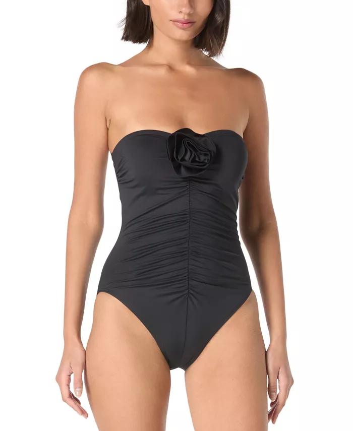 

Женский цельный купальник Rosette Bandeau kate spade new york, черный