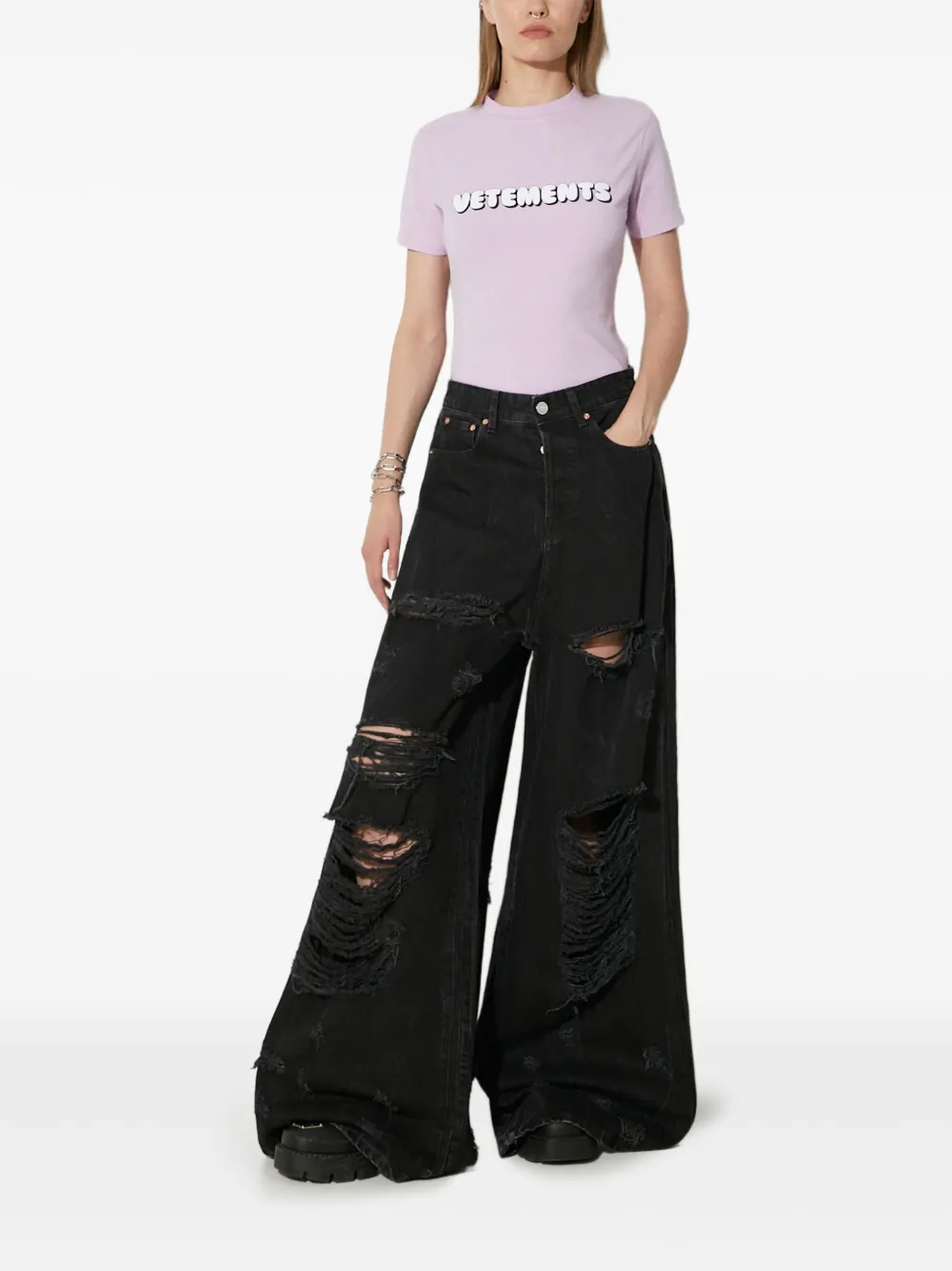 

Джинсы Big Shape с потертостями VETEMENTS, черный