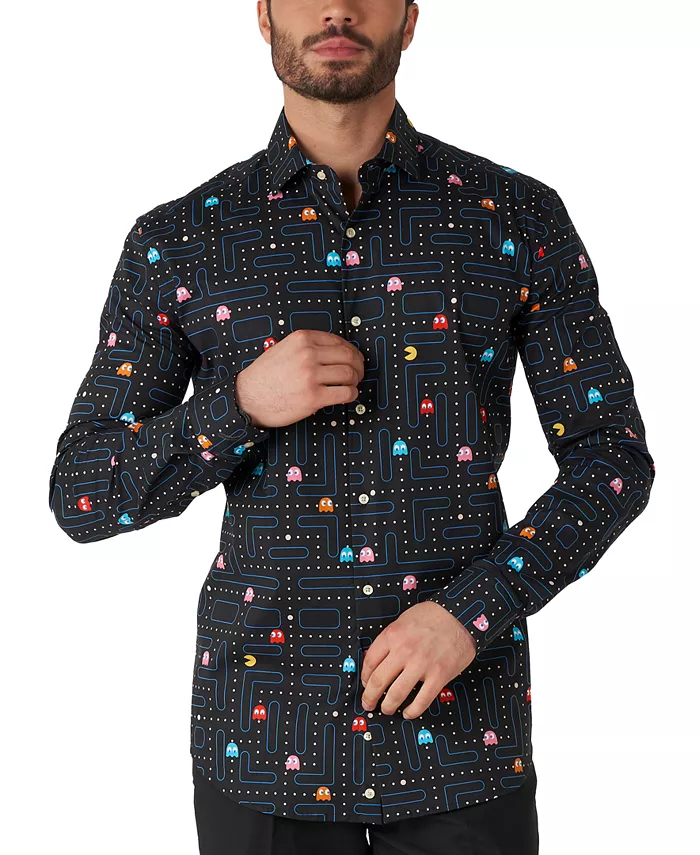 

Мужская принтованная рубашки для тематических вечеринок для мужчин OppoSuits, черный