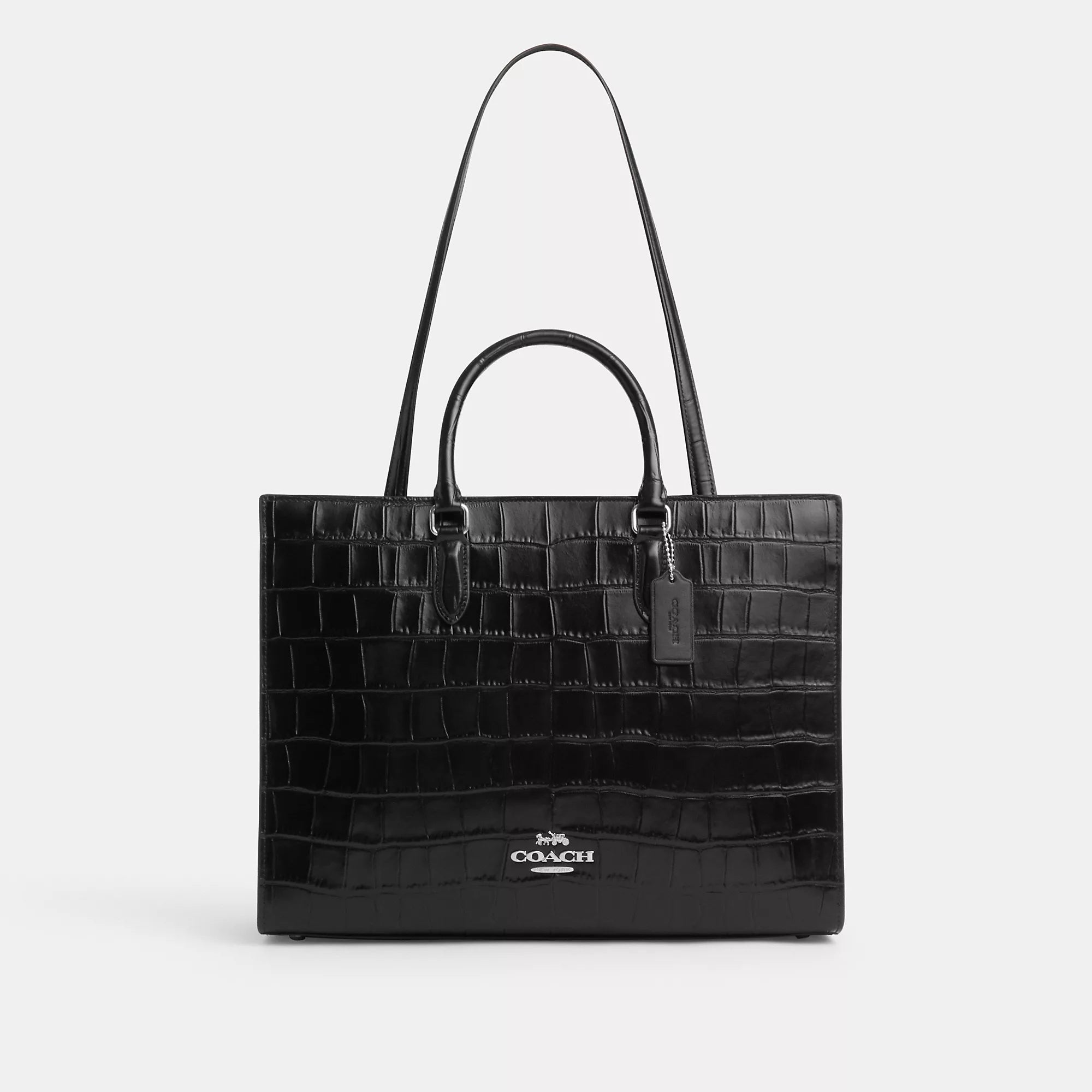 

Сумка-тоут Maggie от Coach Outlet, серебряный/черный