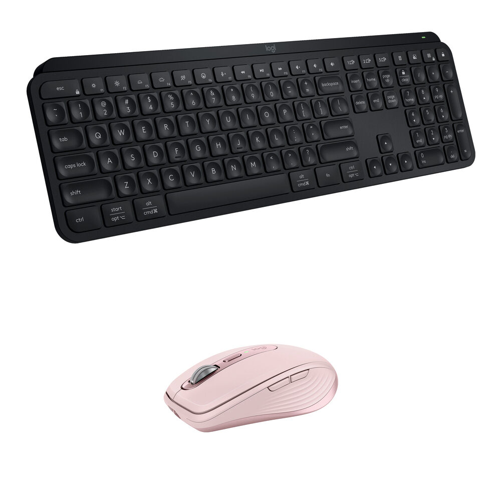 

Клавиатура Logitech MX Wireless Keys S и мышь Anywhere 3S (черно-розовая)