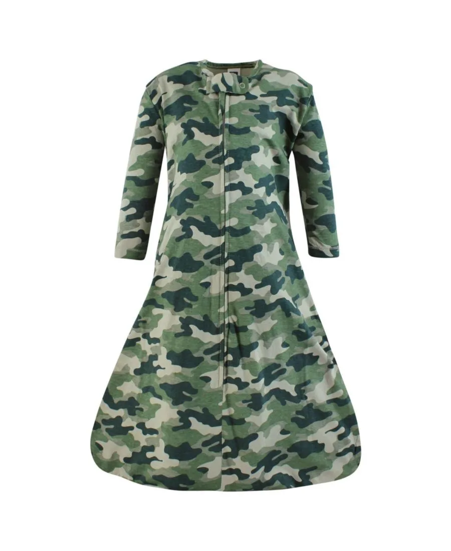 Уютный спальный мешок из хлопкового трикотажа с длинными рукавами Hudson Baby, Camo