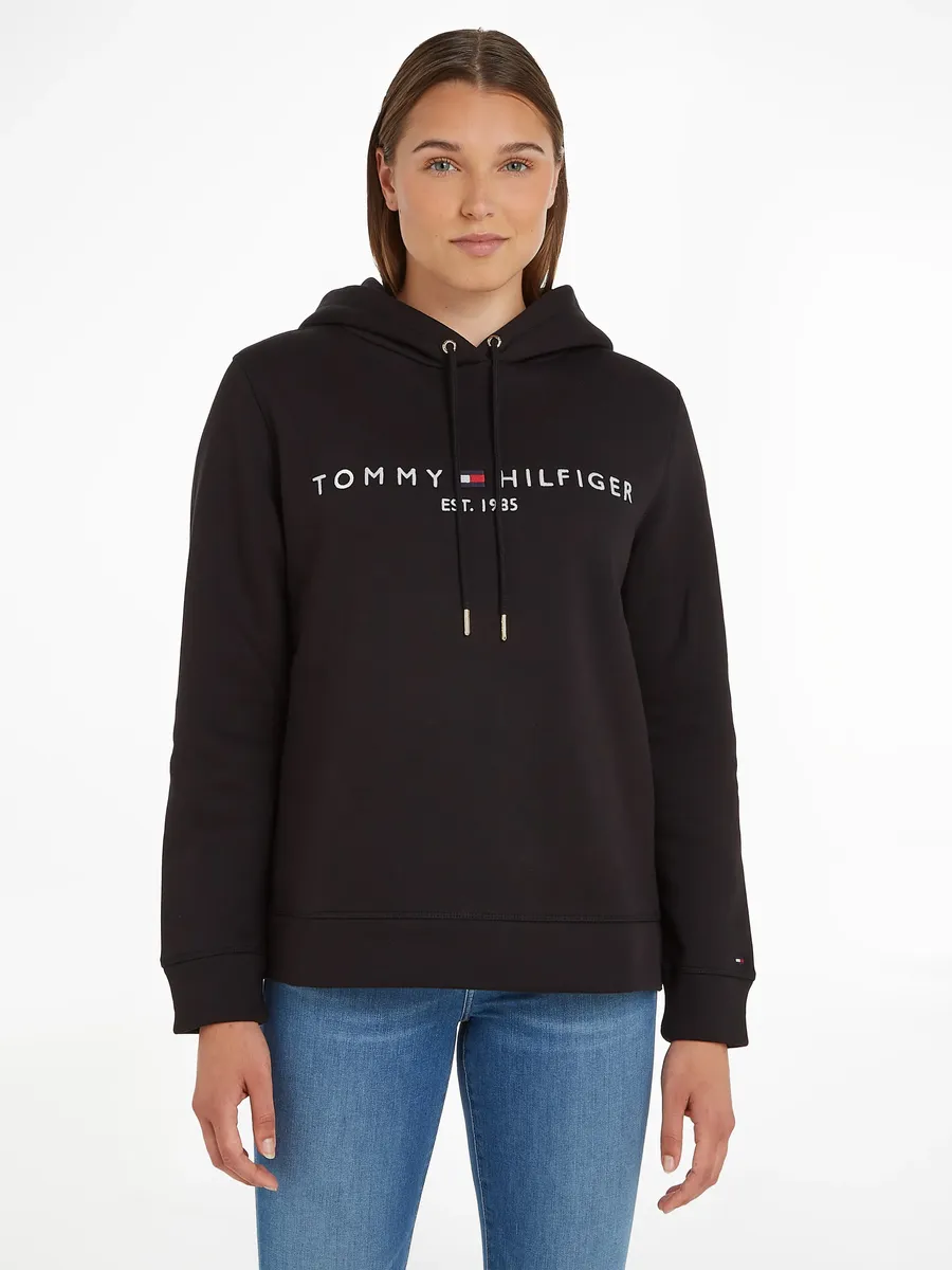 

Толстовка Tommy Hilfiger с капюшоном и вышивкой логотипа Tommy Hilfiger, черный
